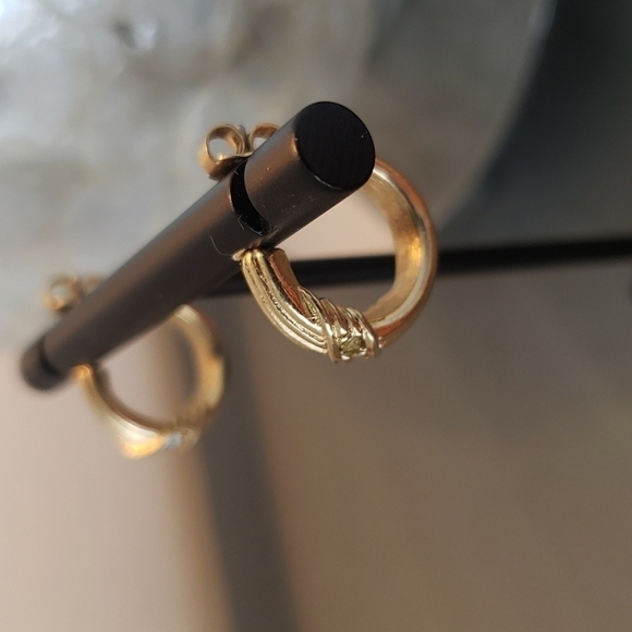 Vintage avon pin & pierced earrings set goldtone & crystals - Picture 5 of 7